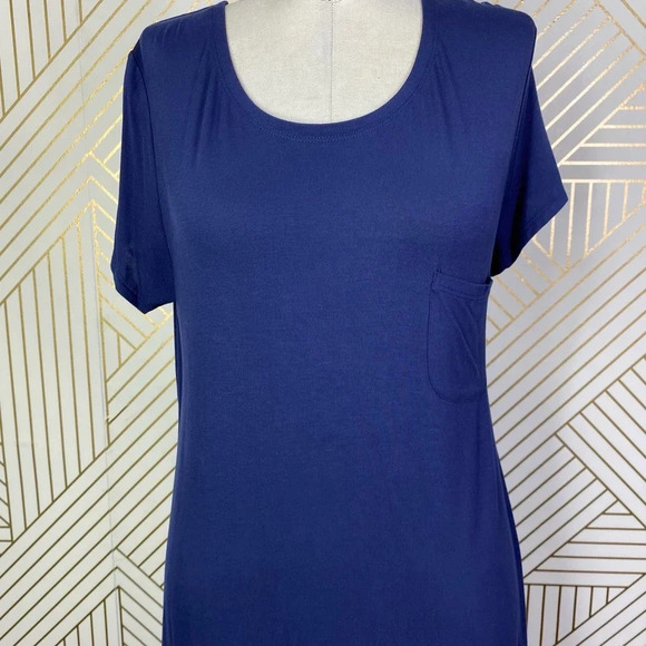 Peruvian Connection Solstice T-Shirt Short Sleeve Dress in Blue Size US Large - Picture 3 of 10